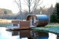 Preview: Ovale Fasssauna, Gartensauna, Outdoor Sauna 240 x 400 x H. 212 cm (Bausatz) 2-räumig